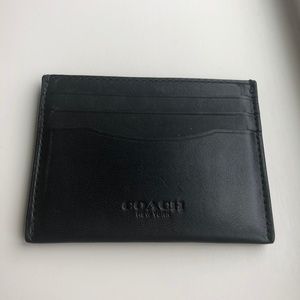 Black Coach 6 Slot Card Case